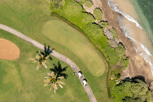 bird's eye view of the green