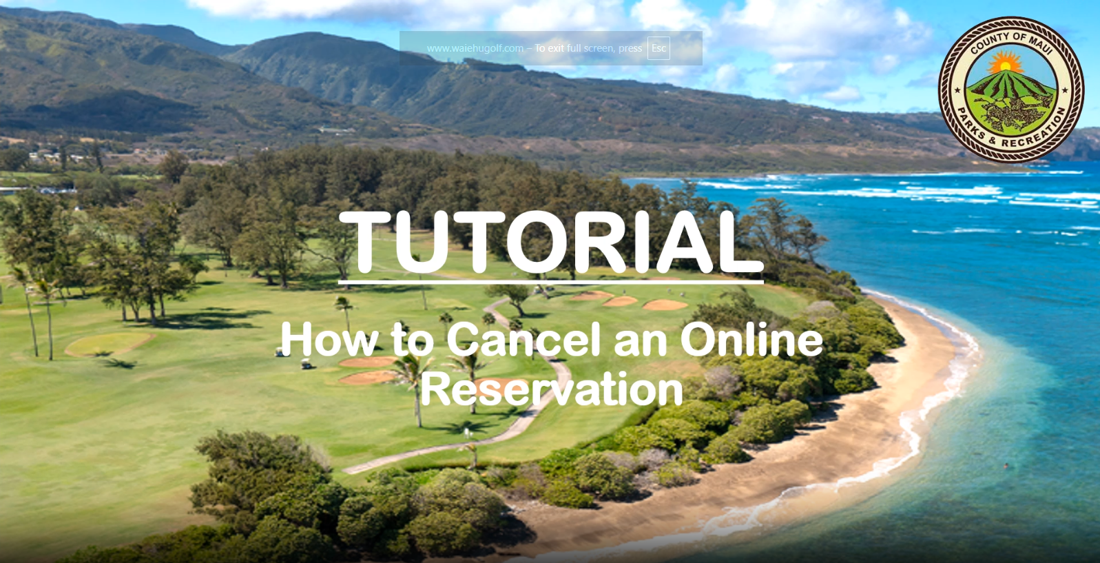 Tutorial Reservation Cancellation